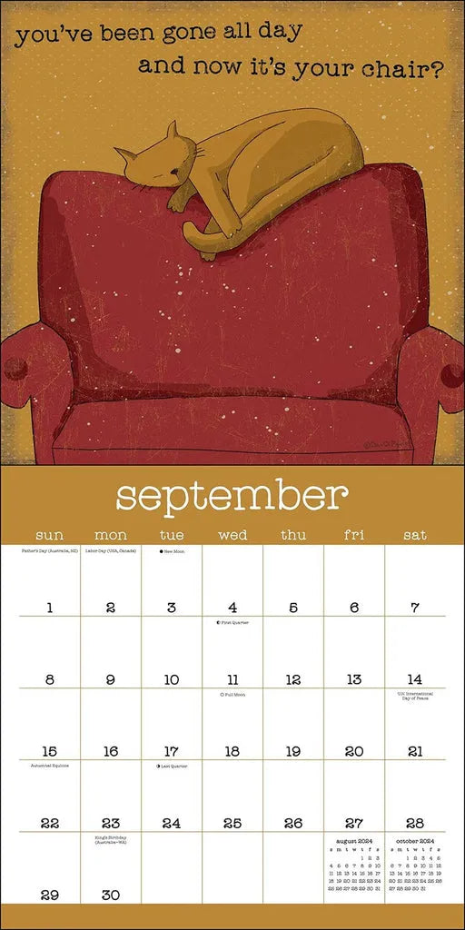 🐈⬛A Year of Snarky Cats 2024 Wall Calendar